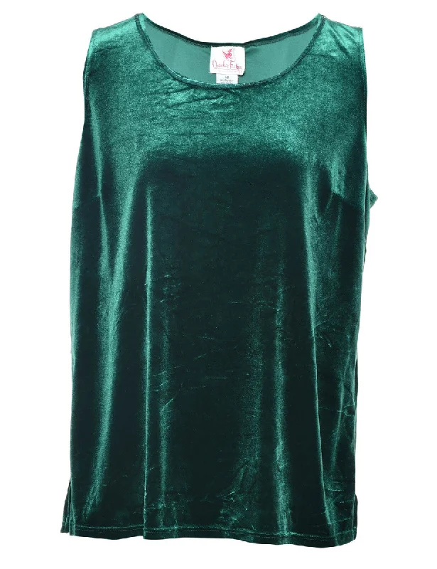 Sleeveless Velour Evening Top - M