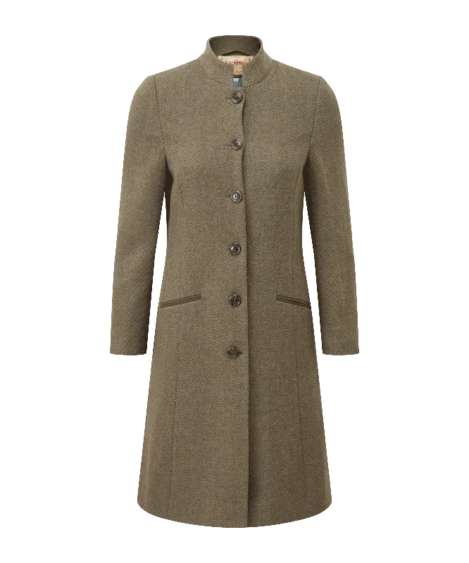 Portree Tweed Jacket - Loden Green Herringbone Wide Tweed