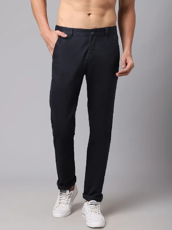 Men Navy Blue Trouser