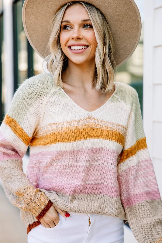 Good Days Ahead Mustard Yellow Striped Sweater