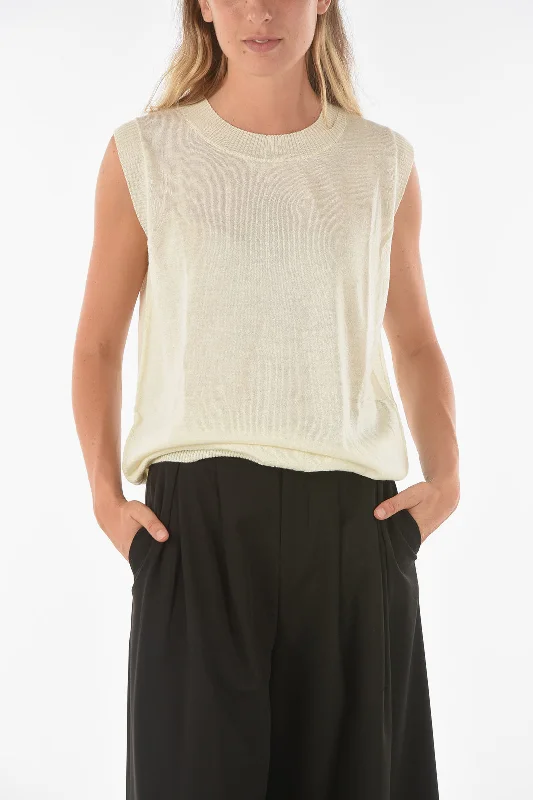 Ixos Knitted CURLIN Tank Top with Ribbed Hems