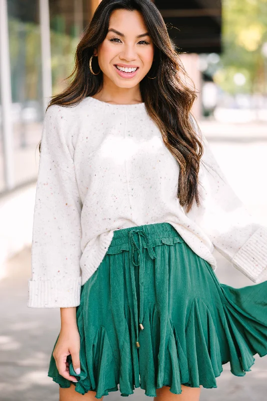 No Looking Back Ivory White Confetti Sweater