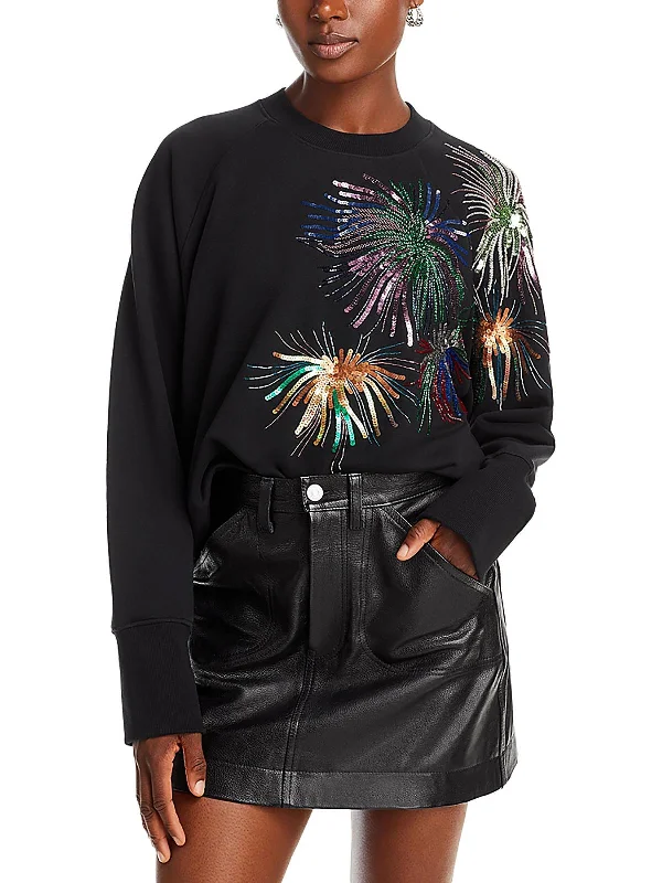 Womens Embellished Crewneck Sweatshirt