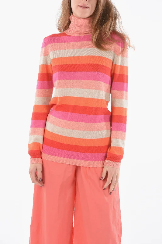 Woolrich Roman Striped Cotton and Cashmere Turtleneck Sweater