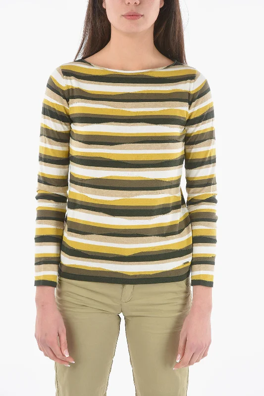 Woolrich Striped Cotton Boatneck Sweater