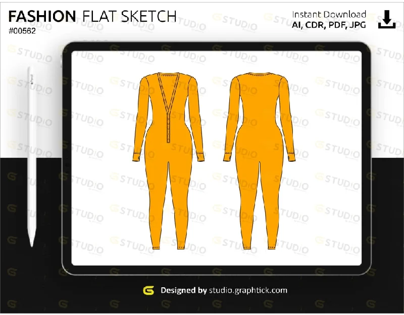 WOMENS JUMPSUIT FLAT SKETCH