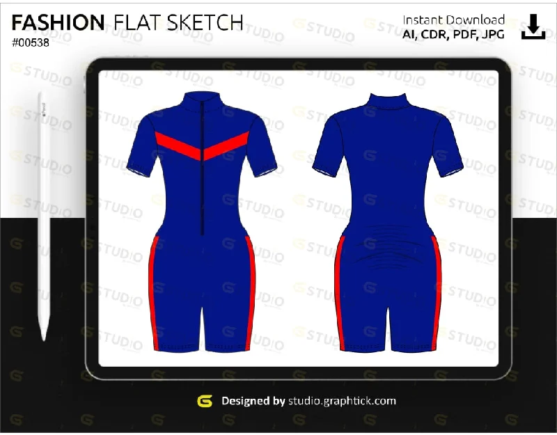 WOMENS JUMPSUIT FLAT SKETCH