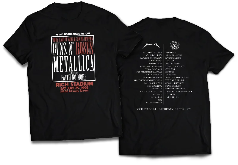 1992 Metallica & Guns N' Roses Concert Throwback - Adult T-shirt