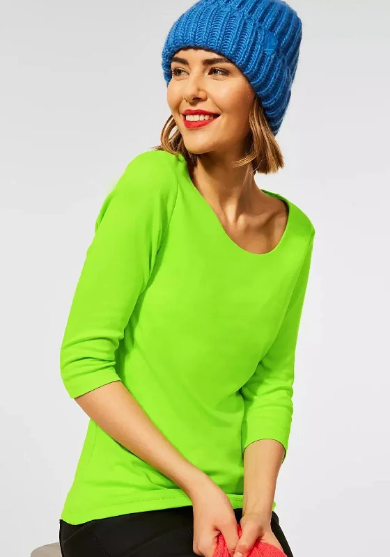 Street One Scoop Neck Basic T-Shirt, Apple Green