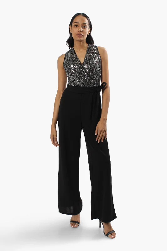 Limite Side Tie Sequin Jumpsuit - Grey