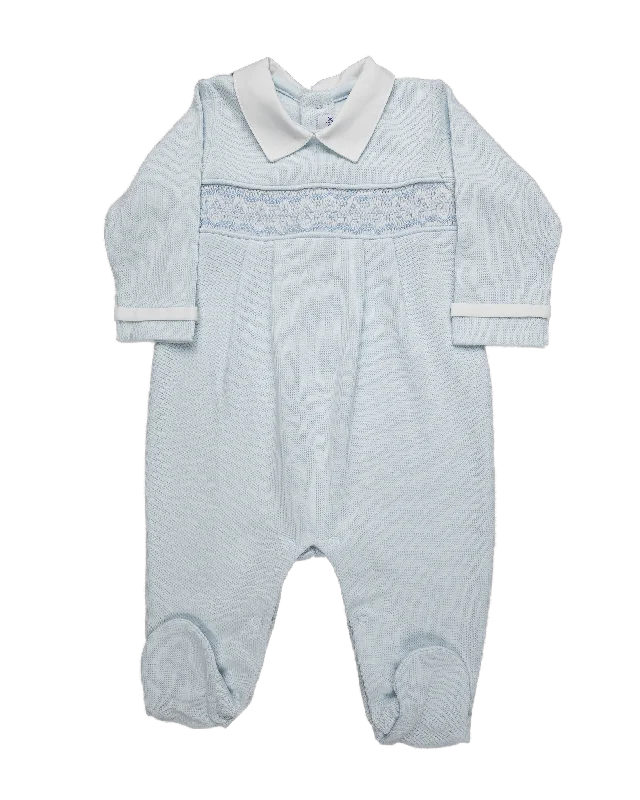 Baby Boy Zen Luxury Jacquard Smock Pima Jumpsuit