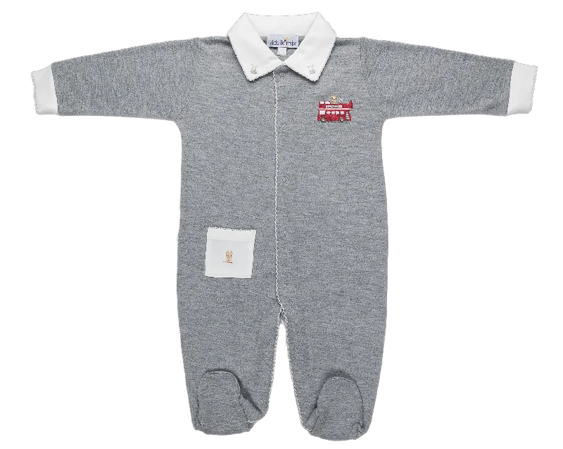 Baby London Bus Open Front Pima Jumpsuit