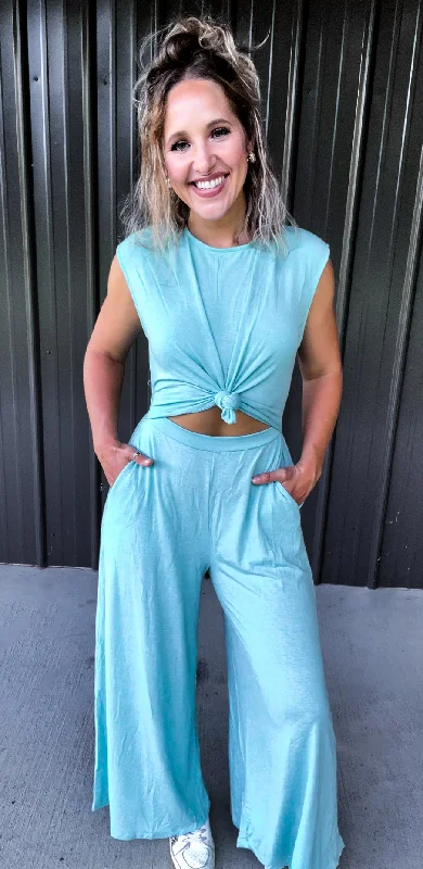 Aqua Mint Lounge Jumpsuit