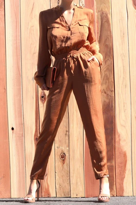 The Button Up Jumpsuit with Pocket