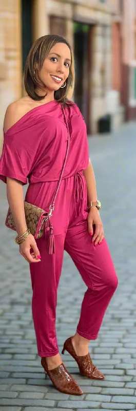 The Johanie Off Shoulder Venetian Jumpsuit